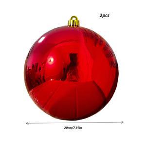 TEMU 대형 사이즈 크리스마스 볼 2개, 파티 장식용 광택 있는 장식품 2개, 야외 걸이 및 쇼핑몰 창문 디스플레이