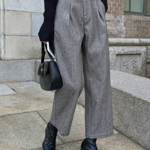 TEMU 세련된 단색 여성용 슬레이트 포켓 정장 바지, 트라우저, 하이웨이스트 루즈 롱 팬츠 (체형에 맞춤), 편안하고 따뜻한 가을/겨울용, 매우 우아함.|냉장고바지|바지|여성의류