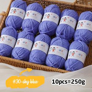 TEMU 10개 세트 아크릴 실 볼, 250g 부드럽고 편안한 멀티컬러 4겹, 수제 니팅 DIY 스웨터, 모자, 장갑, 스카프 및 기타 공예용, 25g/롤