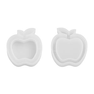TEMU 레진, 장식 장식품 및 펜던트용 모래 흐름 몰드 제작에 적합한 사과 모양 실리콘 몰드 2개 세트, 주얼리, 키체인 장식 및 공예 제작에 적합.