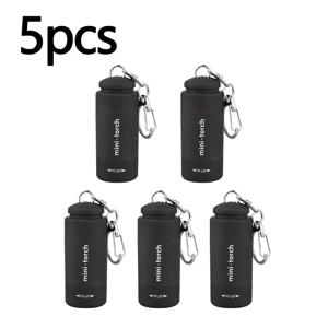 TEMU 3/5개 키체인 손전등, USB 충전 미니 휴대용 손전등, 가정 및 캠핑용 휴대용 회전 디자인, 캠핑 장비, 야외 조명, 경량 손전등, 컴팩트 디자인, 내구성 있는 구조, 충전식 배터리