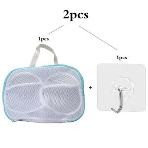 TEMU 여성용 지퍼 세탁망 2개 세트 - 세탁용 메시 보관 가방, 속옷, 브라, 타이트한 의류에 적합, 통기성 좋은 원단, 세탁 안전, 가정 정리 필수품, 세탁망