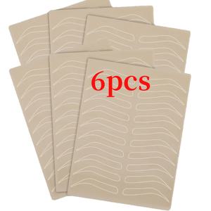 TEMU 무색 실리콘 타투 연습 피부 6개, 타투 색상 소형 피부, 마이크로블레이딩용, 대형 눈썹 타투 연습 피부, 학생용 고무 연습 피부, 눈썹, 눈, 입술용 실리콘.