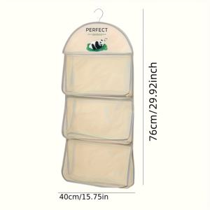 TEMU 3단 걸이식 속옷, 양말, 브라 메시 수납 가방 - 기숙사 및 가정용 벽걸이 투명 포켓 정리함 | 다층 의류 정리함, 걸이형 선반