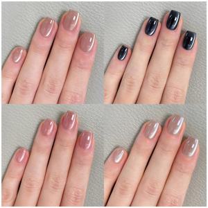 TEMU 40개 캣아이 - 4개 세트, 심플하고 우아한, 여성 데일리룩을 위한 순백색 - 블랙, 그레이 핑크, 팥빵 핑크, 퍼플 핑크 색상으로 제공 - 여성의 데일리 모임, 파티 또는 네일 아트에 적합합니다.