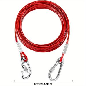 TEMU 로스팅 클립이 달린 튼튼한 로프 케이블 - 해양 등급, 부식 방지, 데크 난간, 야외 걸이 키트, 정원 울타리, 강아지 목줄, 해양 및 산업용 - 로스팅 클립이 달린 안전한 고정 케이블, 야외 난간 액세서리
