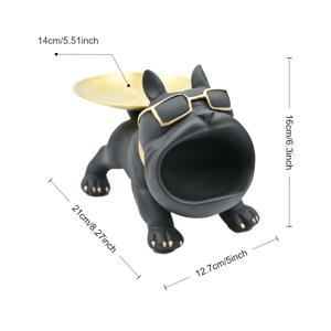 TEMU 세련된 강아지 피규어 레진 보관 트레이 2개 세트 - 다기능 주얼리 볼 및 홈 데코 정리함, 침실, 사무실 및 거실에 적합.