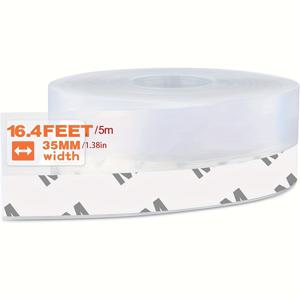 TEMU 5m/16.5ft 실리콘 씰 스트립 1롤 - 강력 방수 도어 & 창문 씰 테이프, 도어, 창문, 샤워 유리 틈새용 접착식 방풍 스토퍼 - 간편한 부착, 도어 웨더 스트리핑, 창문 밀봉, 유연한 밀봉, 내구성 있는 밀봉, 문풍지 , 창문틀 막이