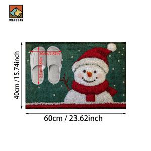 TEMU 1개 크리스마스 눈사람 산타 모자 욕실 매트 - 미끄럼 방지 욕실 매트, 빨간색 & 눈사람 디자인의 플러시 소프트 바닥 매트, 세탁기 사용 가능, 욕실, 주방, 현관용 - 홈 데코 선물 아이디어, 축제 장식, 장난기 넘치는 패턴