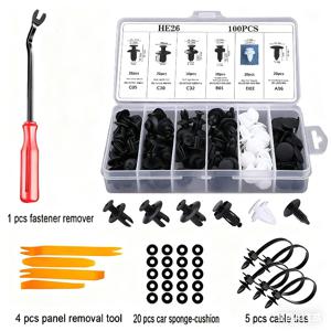 TEMU 자동차 수리용 클램프 세트 | 튼튼한 ABS 패스너 (차량용) | 푸시 엣지, 범퍼 및 리벳 설치에 적합