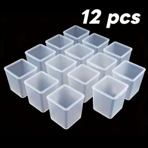 TEMU 공예 보관함, 구슬 씨앗, 보석, 라인스톤 공예, 소품, 크리스마스 및 할로윈 장식, 축제 정리함, 구슬 정리함, 12개 플라스틱 구슬 보관함 (대형 외부 박스 제외)