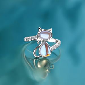 TEMU 1개 925 실버 도금 패션 여성용 만화 고양이 디자인 반지, 데일리/파티/결혼식/발렌타인데이/어버이날/추수감사절/크리스마스 선물로 우아하고 다재다능함