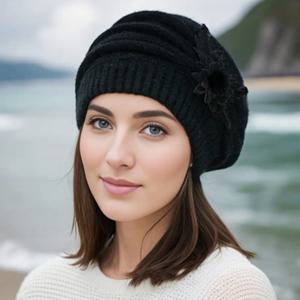 TEMU 란스틴 여성용 리얼리스틱 퍼 같은 겨울 비니 모자 - 두꺼운 접이식 귀 덮개, 화이트 패치 & 프린지 트림, 스키, 스노보드, 추운 날씨에 부드럽고 따뜻함 (부피 없음, 손세탁 가능) - 퍼 같은 악센트 (퍼 없음)