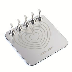 TEMU MISSCHEERING 5개 메탈 네일 연습 트레이 세트 (네일 팁, 젤 폴리쉬 팔레트 & 투인원 믹싱 트레이 포함) - 내구성이 뛰어난 철제 구조, 정밀한 네일 아트 훈련을 위한 인체공학적 디자인, 매니큐어 & 페디큐어 연습, 네일 아트 용품