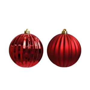 TEMU 2가지 스타일 광택 & 무광 레드 크리스마스 볼 - 반짝이는 평면 구형 플라스틱 장식, 골든 캡 & 걸이 고리 포함 - 크리스마스 트리, 홈, 파티 장식용 - 클래식 파티 데코 (스트링 호환)