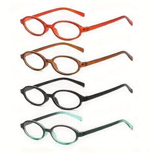 TEMU 여성용 데일리 웨어를 위한 클리어 렌즈가 있는 4팩 레트로 오벌 패션 안경