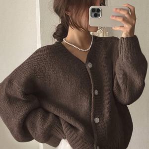 TEMU 여성용 우아한 V넥 가디건 스웨터 - 시크한 오피스룩부터 파티룩까지, 올 시즌 레이어링 아이템, 단색 디자인, 간편한 관리 시크 가디건, 여성용 포멀 & 캐주얼 의상, 여성 가디건 및 스웨터