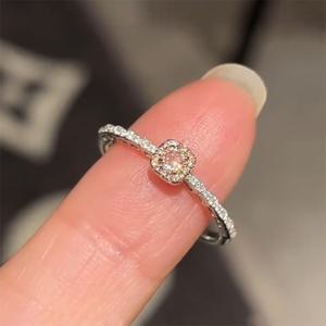 TEMU 1개 여성용 우아한 빈티지 스퀘어 설탕 큐브 반지 - 조절 가능한 5A 지르코니아 액센트, 핑크 & 클리어 큐빅 베젤 세팅, 구리 도금, 데일리 착용, 결혼식, 발렌타인데이용