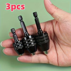 TEMU 3개 퀵 체인지 드릴 비트 홀더 어댑터, 임팩트 드라이버 스크루드라이버 변환 도구 (간편한 비트 교체용) – 산업 도구 및 가정/건설 작업자에게 적합, 컴팩트 디자인, 부식 방지, 산업 등급 재료, 접시머리비트, 드릴 액세서리