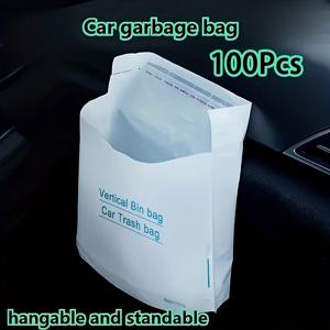 TEMU 100개입 두꺼운 내구성 비닐 쓰레기 봉투 세트 - 찢김 방지 및 실용적인 다기능 디자인, 차량, 구토, 주방, 여행, 캠핑 및 사무실에 적합 - 튼튼한 플라스틱 쓰레기 봉투, 차량용 , 캠핑 용품|캠핑용품