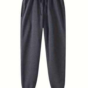 TEMU 지유 OBM 남성 가을/겨울용 따뜻한 스웨트팬츠, 아웃도어 캐주얼 긴바지, 두꺼운 두꺼운 소재