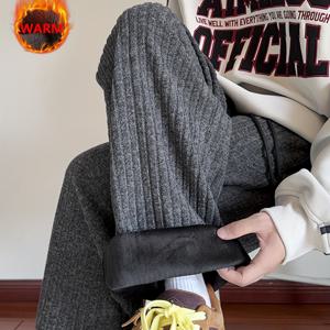 TEMU OBM 브랜드 남성용 겨울 보온 팬츠 - 플리스 안감, 고강도 보온 바지, 신축성 허리 & 밑단, 손세탁 가능, 스키 및 야외 활동용 추운 날씨 스노우 팬츠 (캐주얼 핏, 그레이)|냉장고바지|남자바지|바지