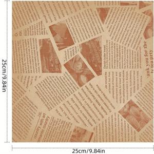 TEMU 200장 왁스 페이퍼 & 크래프트 브라운 보드 스타일 시트 - 방수, 파치 스타일 랩핑 페이퍼, 샌드위치, 만두, 페이스트리, 고기, 치즈용 - 플라스틱 랩 대체 헤비듀티 (200장)