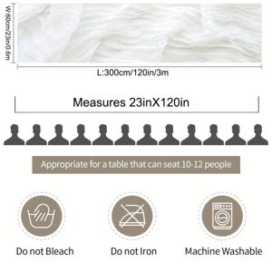 TEMU 10피트 화이트 치즈클로스 테이블 러너 35