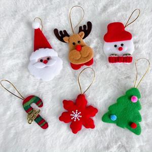 TEMU 크리스마스 시즌 한정! 귀여운 패브릭 장식 세트 | 산타, 사슴, 크리스마스 트리 | 폴리에스터, 축제 분위기를 위한 걸이 장식