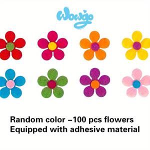 TEMU 100개 컬러풀 펠트 꽃 - DIY 플라워 재료 팩, 패브릭 공예, DIY 프로젝트, 교실 장식, 부케 만들기에 적합, 랜덤 혼합 색상, 접착제 포함, 크리스마스 장식, 휴일 파티 필수품, 수제 아트 용품, 수제 재료 팩 세트, 파티 장식,플로럴 크래프트,창의적인 재료,사용하기 쉬움,가벼운 소재,공예 꽃,파티 플래너,공예 애호가