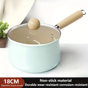 TEMU 베이비 푸드 팟 - 인덕션 & 가스레인지 호환, 논스틱 주철 조리기구, 식기세척기 가능 뚜껑 - 우유, 수프, 파스타 및 베이비 퓨레용 원팟