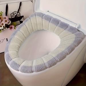 TEMU 두꺼운 따뜻한 소프트 변기 시트 쿠션, 겨울철 및 연중 사용에 적합, 변기에 호환, 가볍고 휴대 가능, 간편한 청소를 위한 탈착식 커버 포함. 가정, 기숙사 및 여행에 이상적 - 현대적인 욕실과 호환 가능|변기커버