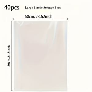 TEMU 대형 투명 플라스틱 보관 백 - 방수 및 방진 직사각형 가방, 이불, 옷, 담요, 봉제 인형, 침구 정리 및 포장에 적합. 이사, 기숙사, 옷장 정리에 이상적|방수가방|이불정리함