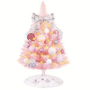 TEMU 22개 2피트 핑크 크리스마스 트리, 메리 크리스마스 매달기 장식, 리본 장식, 크리스마스 파티 데코, 크리스마스 볼, 휴일 장식, 크리스마스 트리 (건전지 미포함, 비전기식)