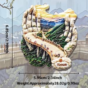 TEMU 1개 베트남 구름 관세 냉장고 자석 | 3D 수면 레진 공예, 주방용 직사각형 자석 장식, 다양한 휴일에 적합