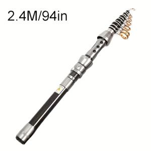 TEMU JSFUN 카본 파이버 초단 접이식 휴대용 경량 낚싯대, 초경량 소형 바다낚시대, 장거리 캐스팅 베어 로드 루어 낚싯대, 민물 및 바닷물 겸용