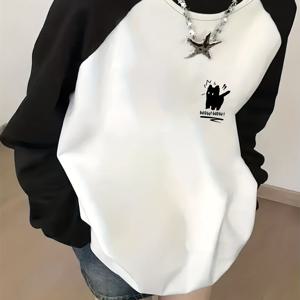 TEMU 2025년 신상 가을 여아용 다용도 긴팔 티셔츠, 야외 활동, 캐주얼 웨어에 완벽, 편안한 착용감, 스타일리시한 디자인, 봄 패션, 봄 의상