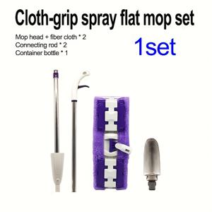 TEMU 스프레이 걸레 세트, 젖은/마른 겸용, 회전식 걸레, 재사용 가능한 천 - 하드우드, 라미네이트, 타일, 세라믹 바닥에 적합, 젖은/마른 겸용 - 긴 손잡이, 주방, 욕실, 거실 청소에 편리, 주방 청소,욕실 청소,이지그립 디자인,고품질 소재,바쁜 가정,아파트 거주민|물걸레청소기