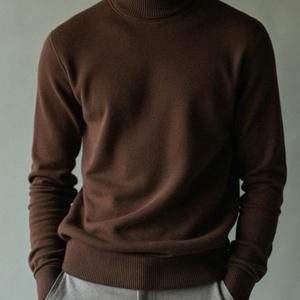 TEMU [Shule Water OBM] 남성용 하이넥 스타일리시 스웨터는 따뜻하고 편안하며 피부에 부드러워 출퇴근복으로 완벽하며 레이어드룩으로도 좋습니다.