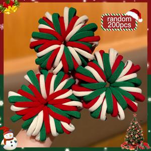 TEMU 200개 레몬 러브 크리스마스 헤어 타이 - 무봉제 무손상 고탄력 헤어 밴드, 대량 포니테일 홀더 & 번, 내구성 있는 저유지보수 헤어 액세서리, (200개 박스) - 민감한 두피용