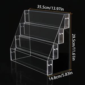 TEMU 1개 투명 아크릴 책 전시대 - 분리 가능한 칸막이 포함, 다기능 데스크탑 정리대, 책, 잡지, 브로셔용, 책 전시대, 책꽂이, 책장 정리대, 도서관, 스탠딩 선반