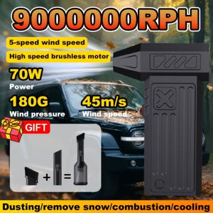 TEMU 9000000 RPH - 5단 속도 자동차 청소기 및 눈 제거기, USB-C 충전, 자동차 청소 도구, 차량 유지보수, 자동차용, 냉각, 눈 제거, 먼지 제거, 가정 및 야외 사용, 눈 제거기, 고속 송풍기