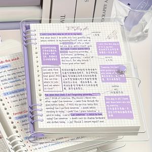 TEMU 240페이지 A5 그리드 노트북 - 방수 스파이럴 바인더/분리형 리프 바인더, 쉽게 뜯어낼 수 있는 뜯어진 가장자리, 투명 커버 플래너 저널, 사무실, 미술, 점선/일반 페이지, 디자인 (이상적인 선물)