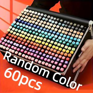 TEMU 60개 듀얼 헤드 펜슬, 마커, 형광 펜, 드로잉 펜, 만화 및 스케치에 적합, 사무용품, 완벽한 크리스마스 및 생일 선물, 멀티 컬러 미술 페인팅 펜, 전문가용 미술 용품, 문구 선물, 크리스마스