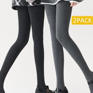 TEMU 여성 레깅스 2벌 세트, 단색 혼방 타이츠, 캐주얼 외출에 완벽, 관리 용이, 높은 탄성.|여성원피스|드레스