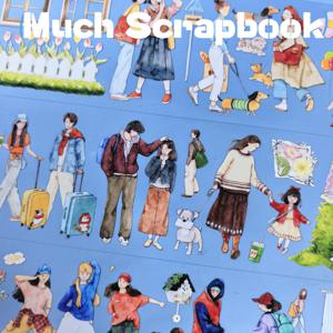 TEMU 오고 가는 다재다능한 캐릭터 스티커 - 고품질 PET 소재와 정교한 패턴, 스크랩북 저널 테이프, 콜라주 저널, 일기 및 노트북 장식, DIY 카드, 사진 프레임 등에 적합