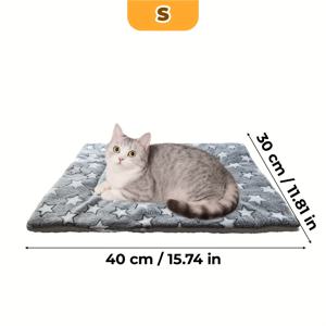 TEMU 겨울용 두꺼운 애완동물 자가 온열 침대, 고양이 및 강아지용 따뜻한 패드, 부드럽고 세척이 용이한 원단, 소형에서 중대형견에게 적합, 미끄럼 방지 받침대, 가정 및 차량용 이중 사용 담요