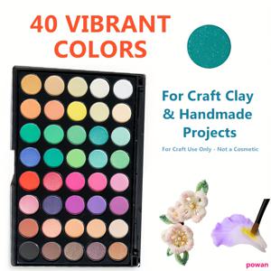 TEMU 40색 팔레트 (15가지 글리터 색상 포함), 브러쉬 포함, 파이프 클리너, 점토 및 공예 재료 표면 채색용; 예술 연습, 창의적인 색상 효과, 미술 용품 및 전문가용 예술에 적합; 생생한 색상, 부드러운 발림성