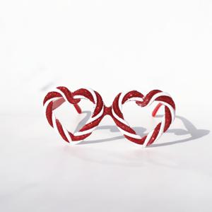 TEMU 1개 발렌타인데이 & 크리스마스 하트 안경 - 귀여운 빨간색 & 하트 모양 렌즈 안경, 여성용 플라스틱 파티 안경, 포토 부스 장식, 선물 - 발렌타인데이, 축제 안경, 재미있는 디자인, 가벼운 프레임, 장식용 안경