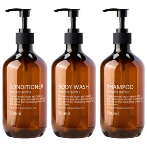 TEMU 재사용 가능한 컨디셔너 병 3개 세트, 펌프 샴푸 병, 조리대 핸드 소파 병, 욕실 비누 펌프, 샴푸, 바디워시 및 컨디셔너용 리필 가능 빈 병, 550ml 톤러 디스펜서 세트, 빈 바디워시 병, 리필 가능.
